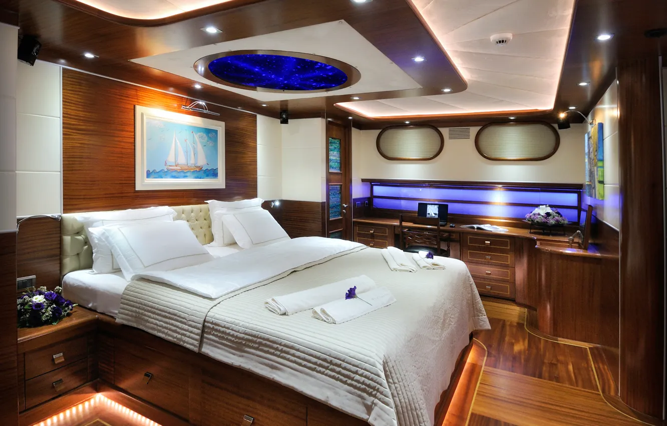 Фото обои дизайн, стиль, интерьер, яхта, люкс, каюта, luxury motor yacht