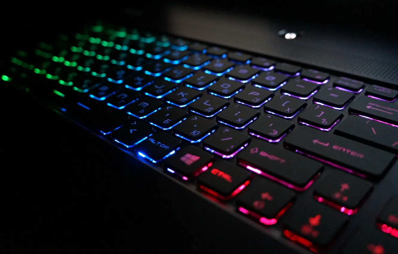 Фото обои colors, подсветка, клавиатура, ноутбук, notebook, laptop, keyboard, led