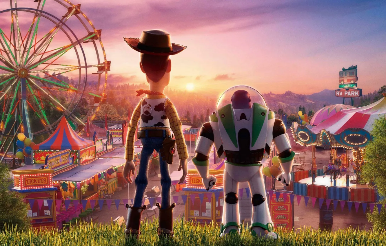 Фото обои база, Вуди, Toy Story 4, История игрушек 4