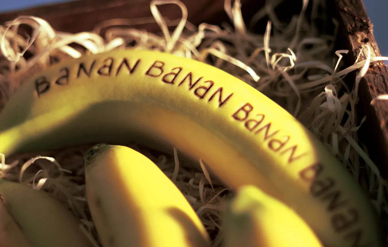 Фото обои Фрукты, Бананы, Опилки