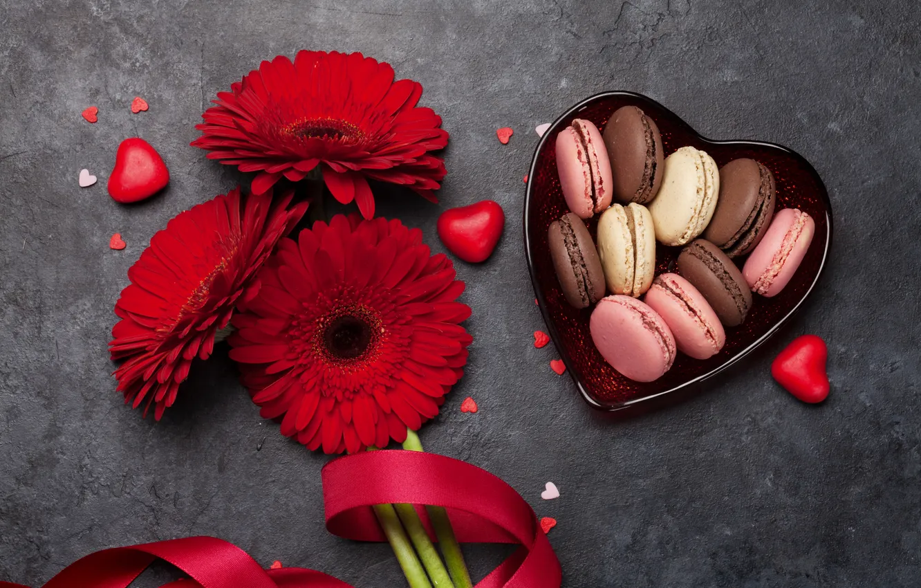 Фото обои любовь, цветы, романтика, сердце, букет, love, happy, герберы