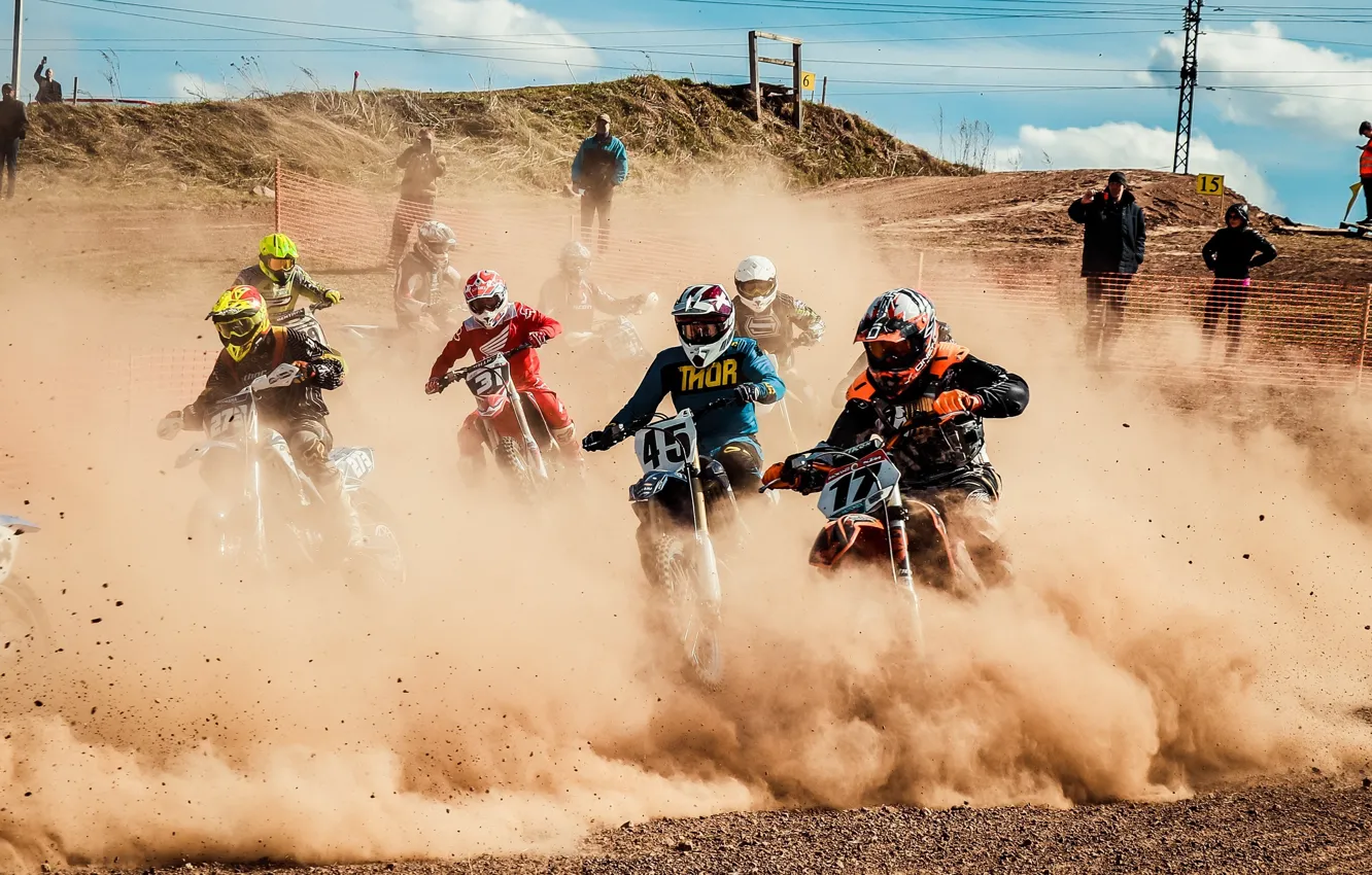 Фото обои гонка, Мотокросс, мотоспорт, motocross, эндуро, Мотоциклетный кросс