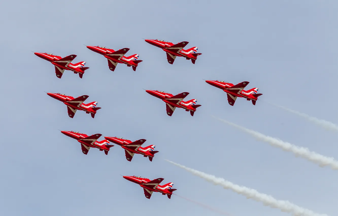 Фото обои авиация, авиашоу, самолёты, Red Arrows