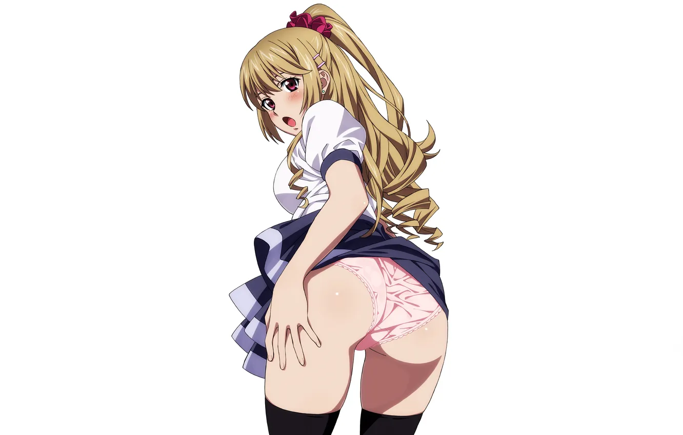 Фото обои girl, sexy, lingerie, ass, pantsu, school uniform, panties, thighhighs