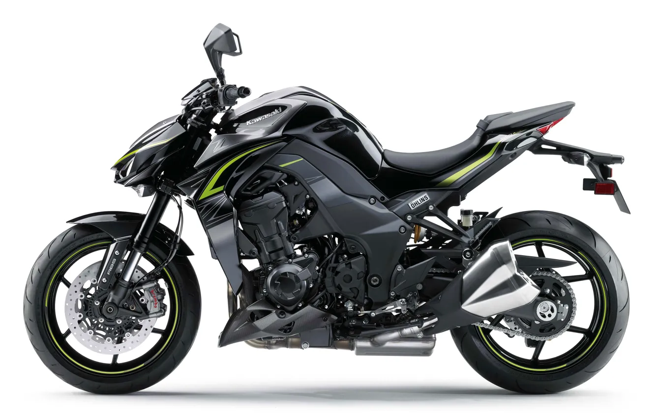 Фото обои черный, мото, мотоцикл, байк, Kawasaki, black, bike, sportbike