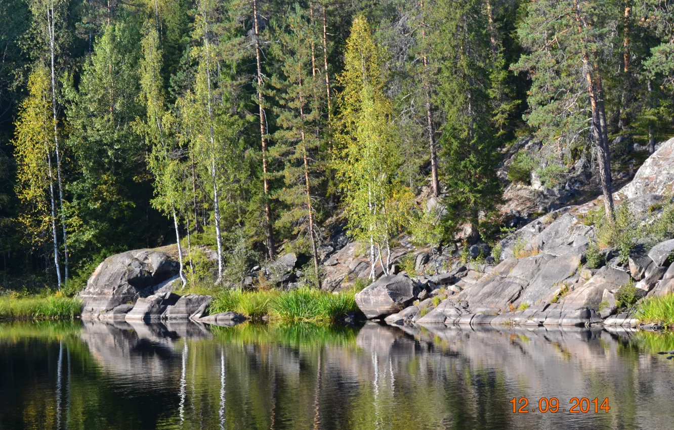 Фото обои вода, природа, камни, Россия, Карелия