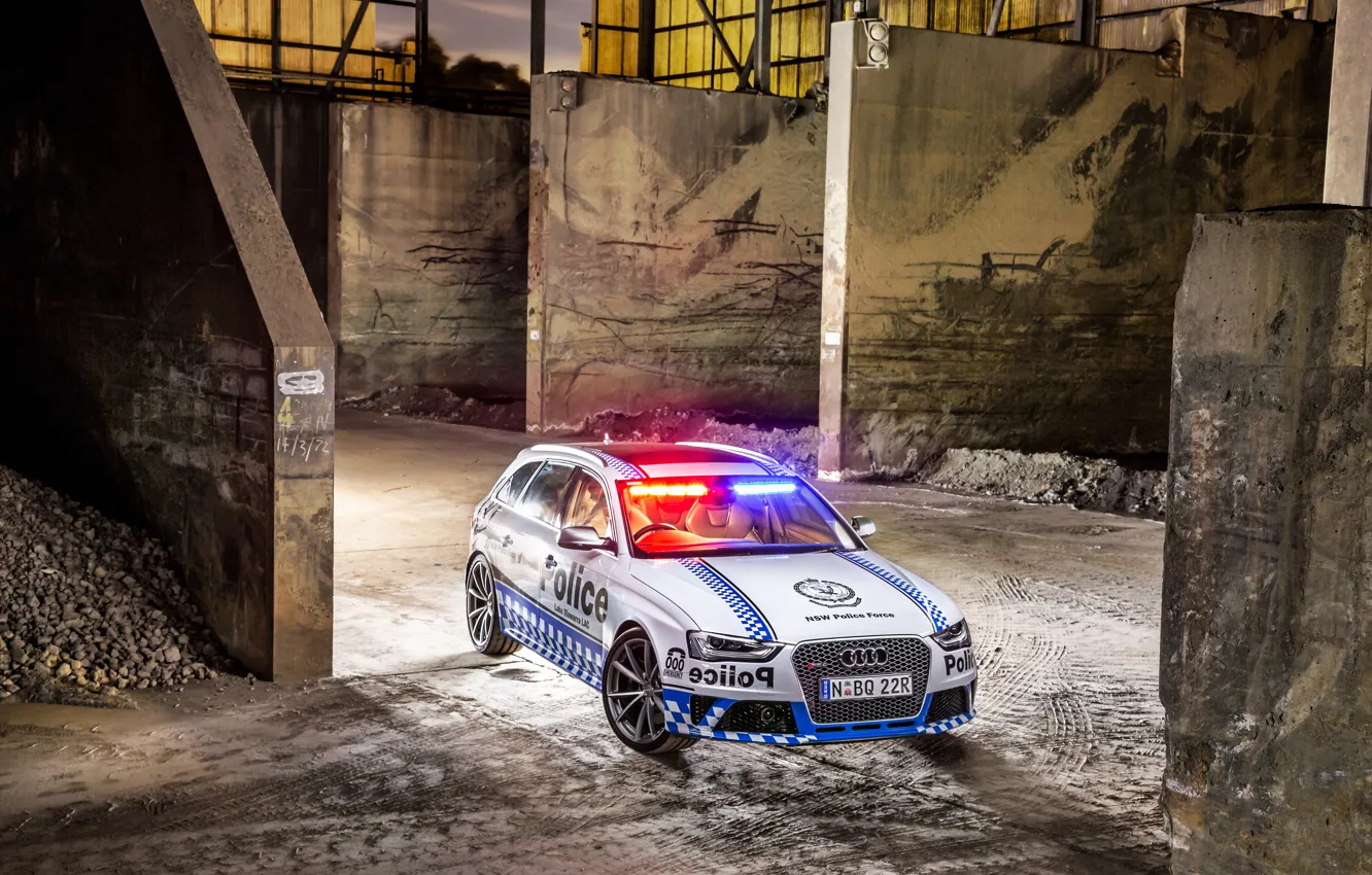 Фото обои Audi, ауди, полиция, Police, RS 4, Avant, 2015