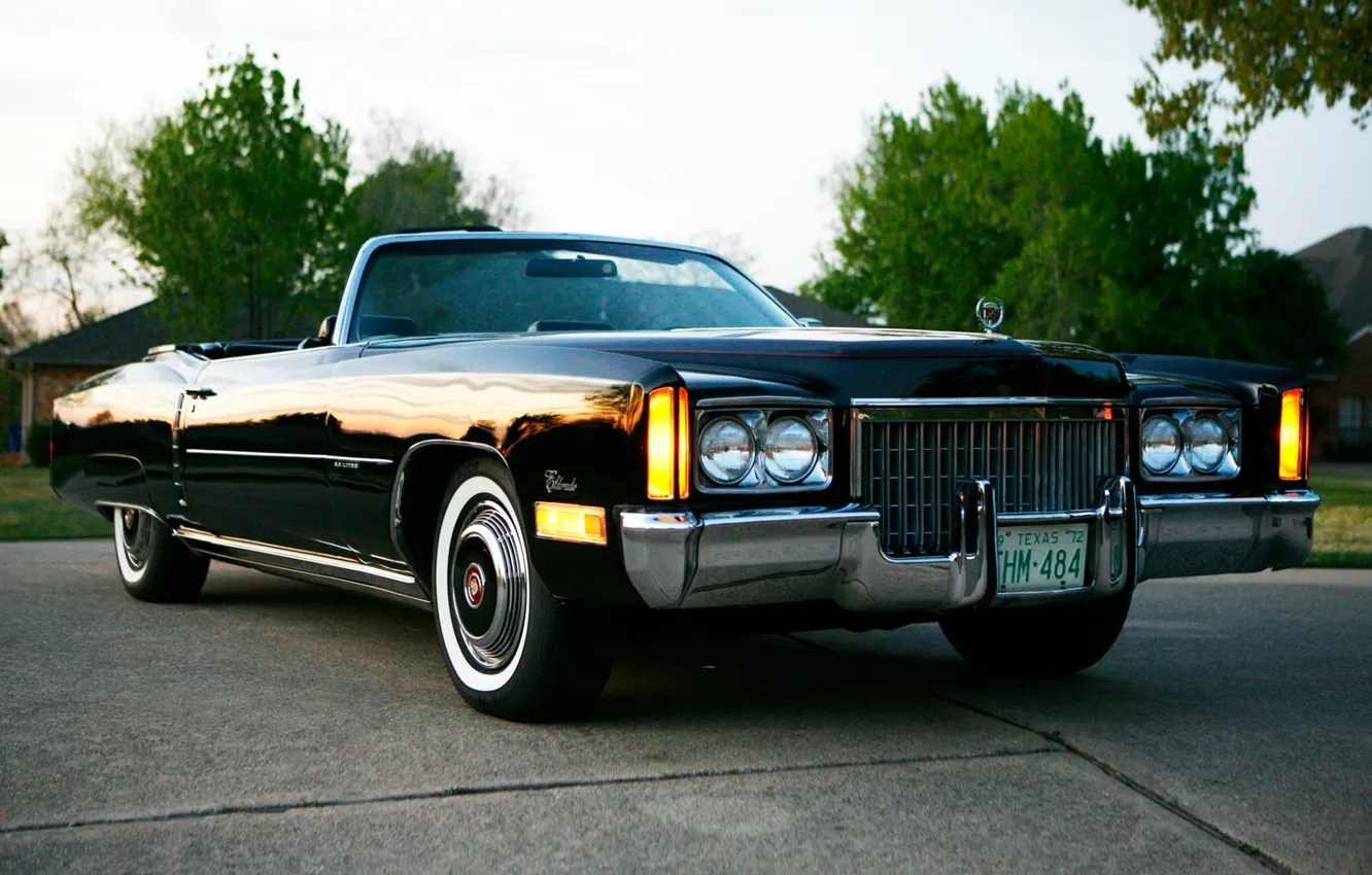 Фото обои Eldorado, Cadillac, классика, кадилак, Convertible, 1972, эльдорадо, кабриолет.передок
