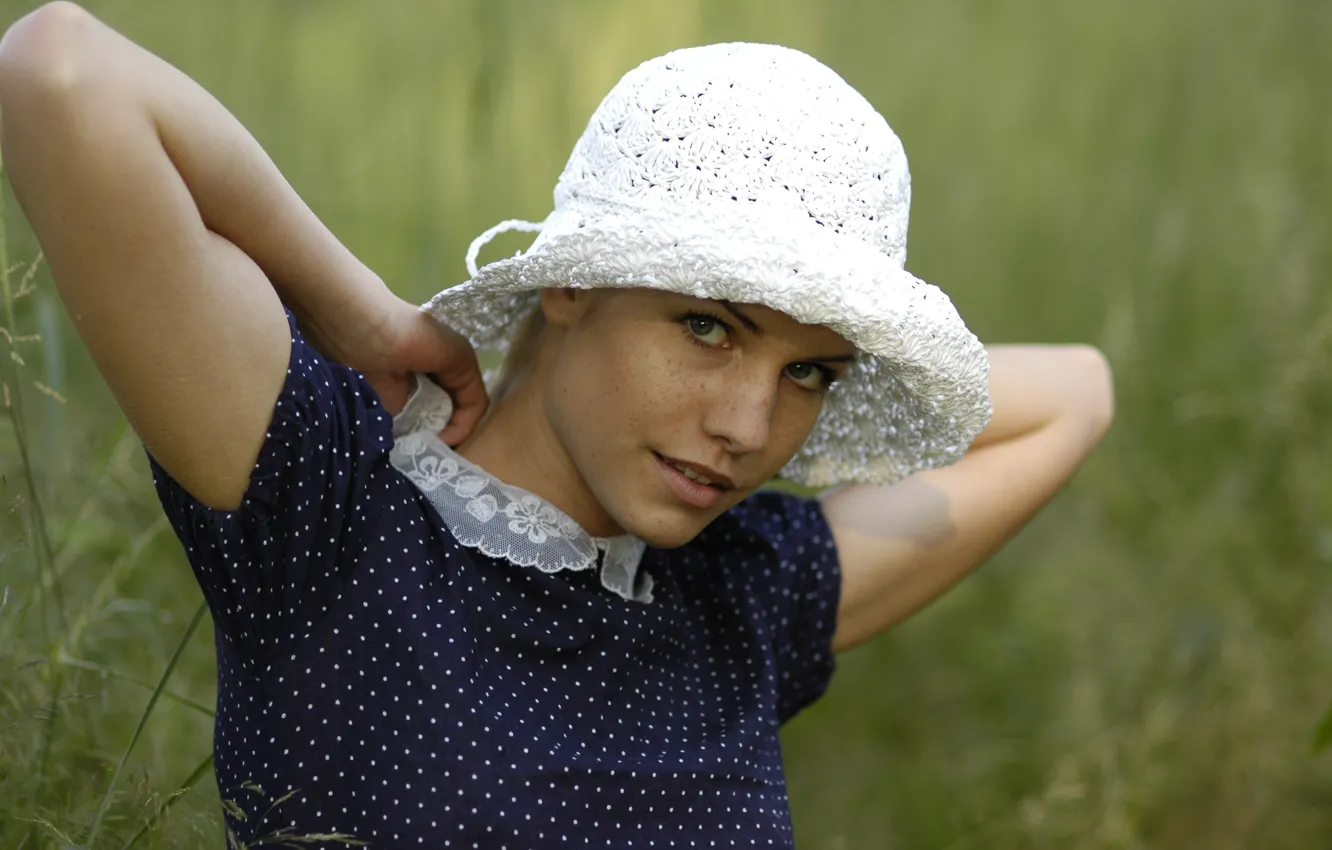Фото обои Девушка, Блондинка, Веснушки, Iveta B, MET ART