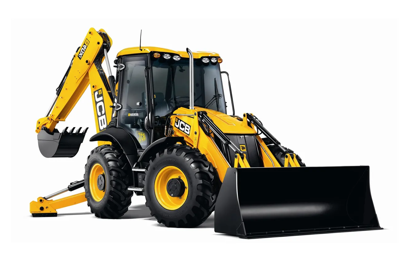 Фото обои JCB, экскаватор-погрузчик, 4CX 14FT