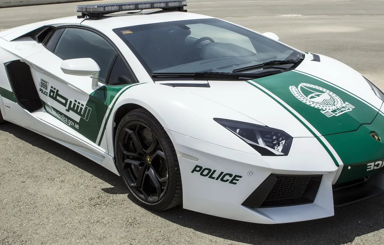 Фото обои lamborghini, police, dubai, aventador, 999