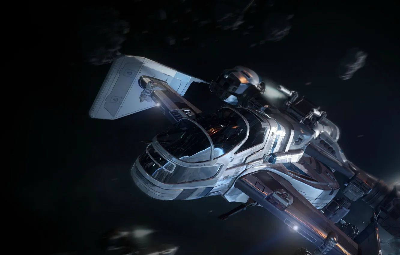 Фото обои Star Citizen, space ship, Drake Cutlass Blue