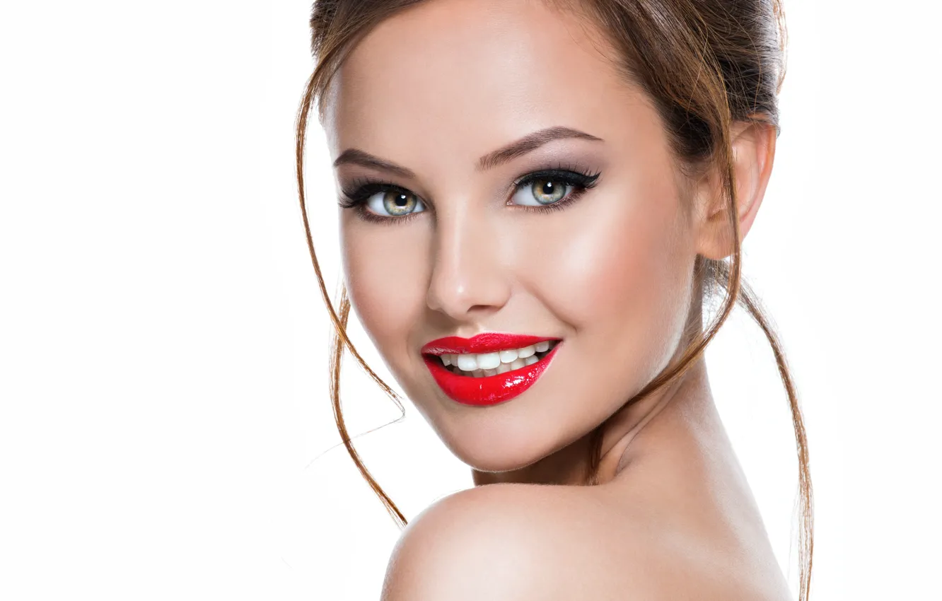 Фото обои девушка, улыбка, портрет, макияж, фотомодель, Valua Vitaly