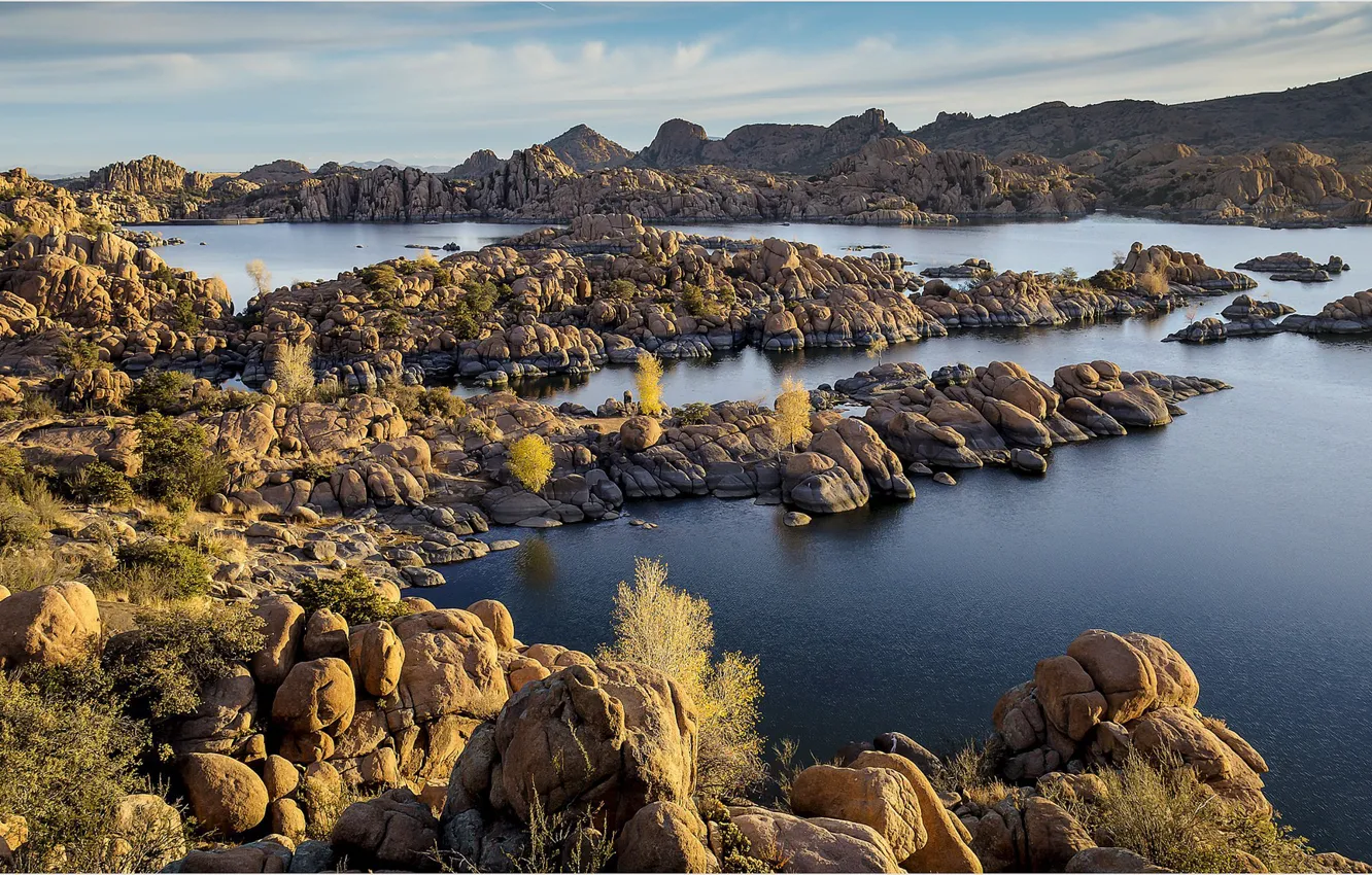 Фото обои озеро, камни, США, Arizona, Watson Lake