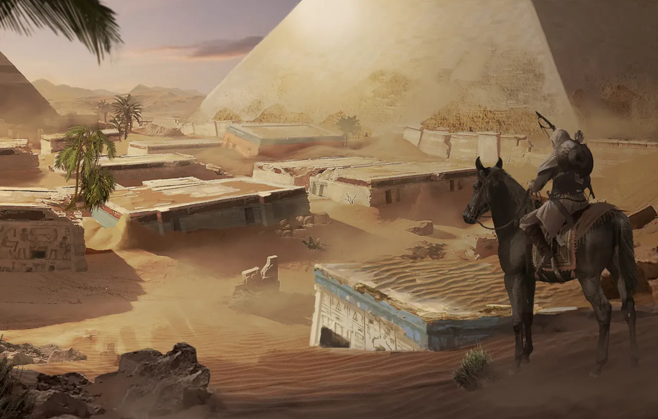 Фото обои Assassin's Creed Origins, Истоки, мультиплатформенная компьютерная игра, Eddie Bennun