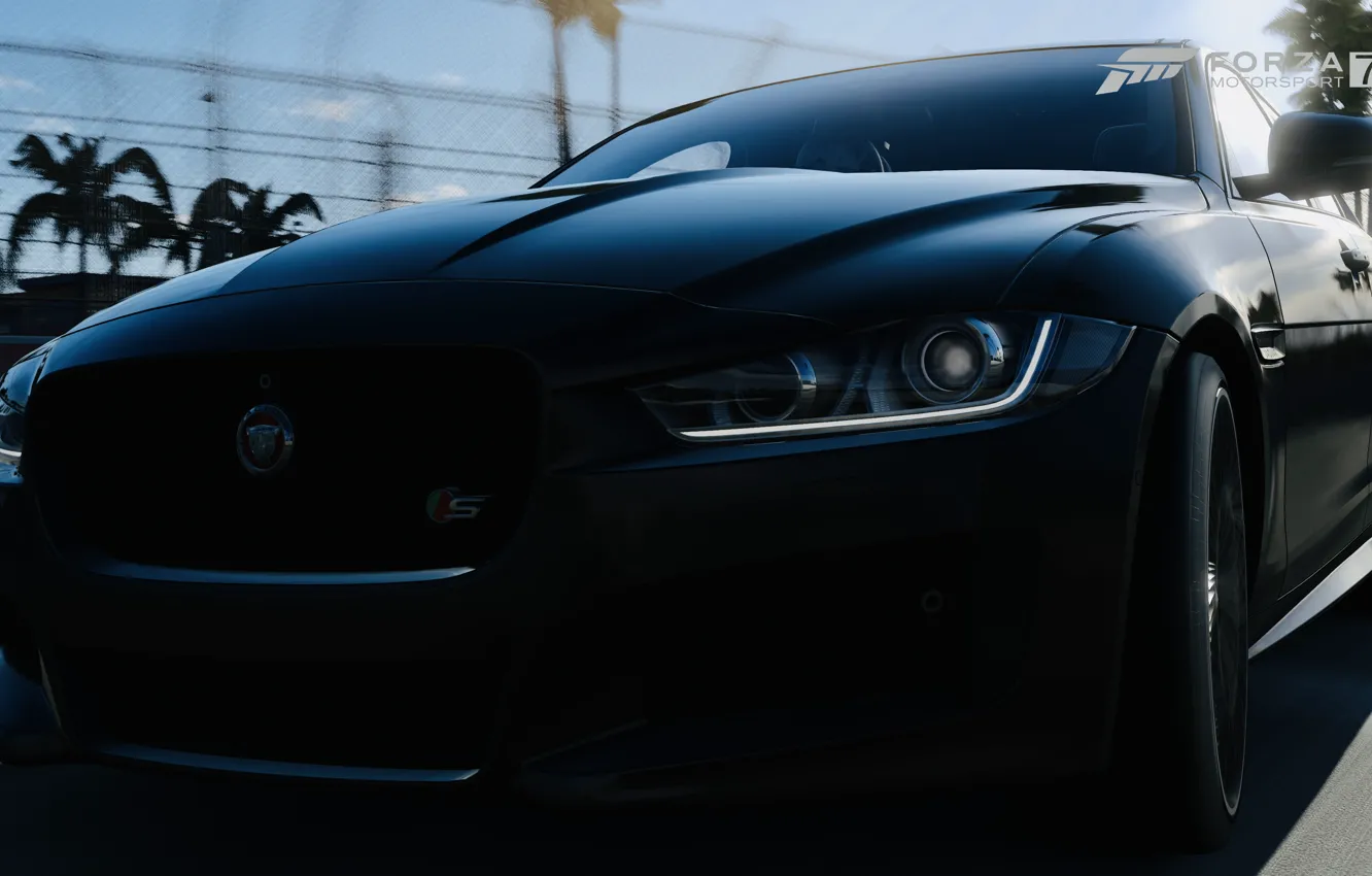 Фото обои HDR, Jaguar, Game, Sunshine, FM7, UHD, XE S, Forza Motorsport 7