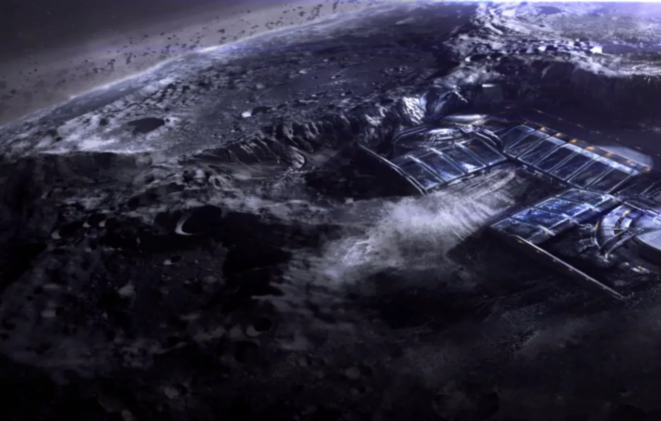 Фото обои космос, станция, база, Mass Effect, каметы
