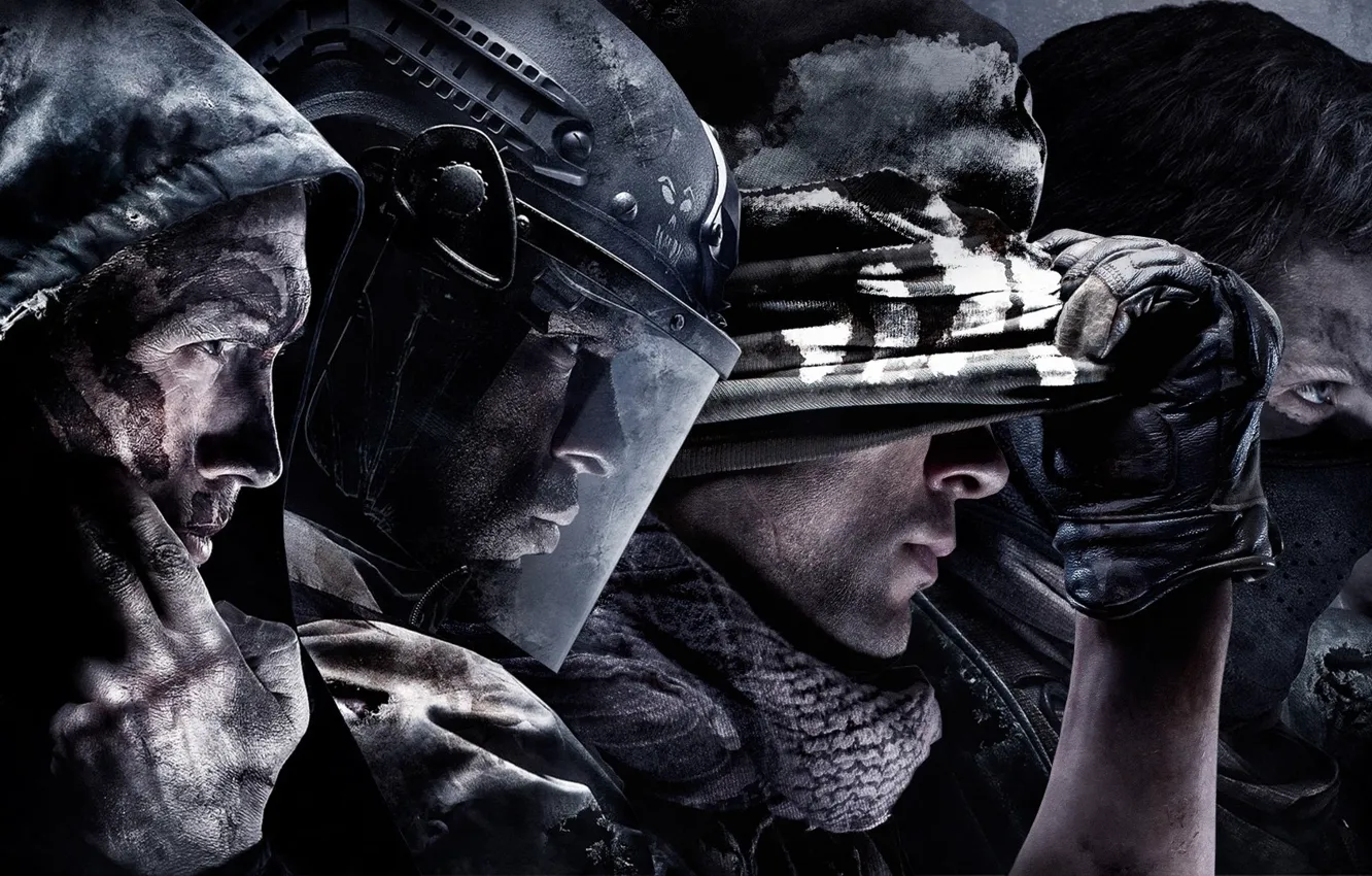 Фото обои Лицо, Солдат, Маска, Военный, Activision, Экипировка, Infinity Ward, Call of Duty: Ghosts