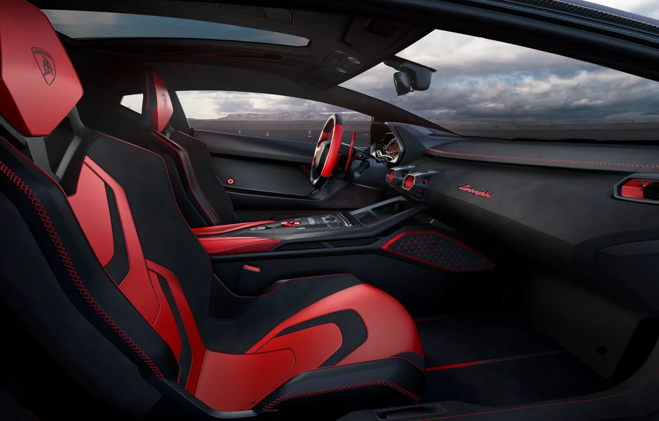 Фото обои Lamborghini, lambo, car interior, Lamborghini Invencible, Invencible