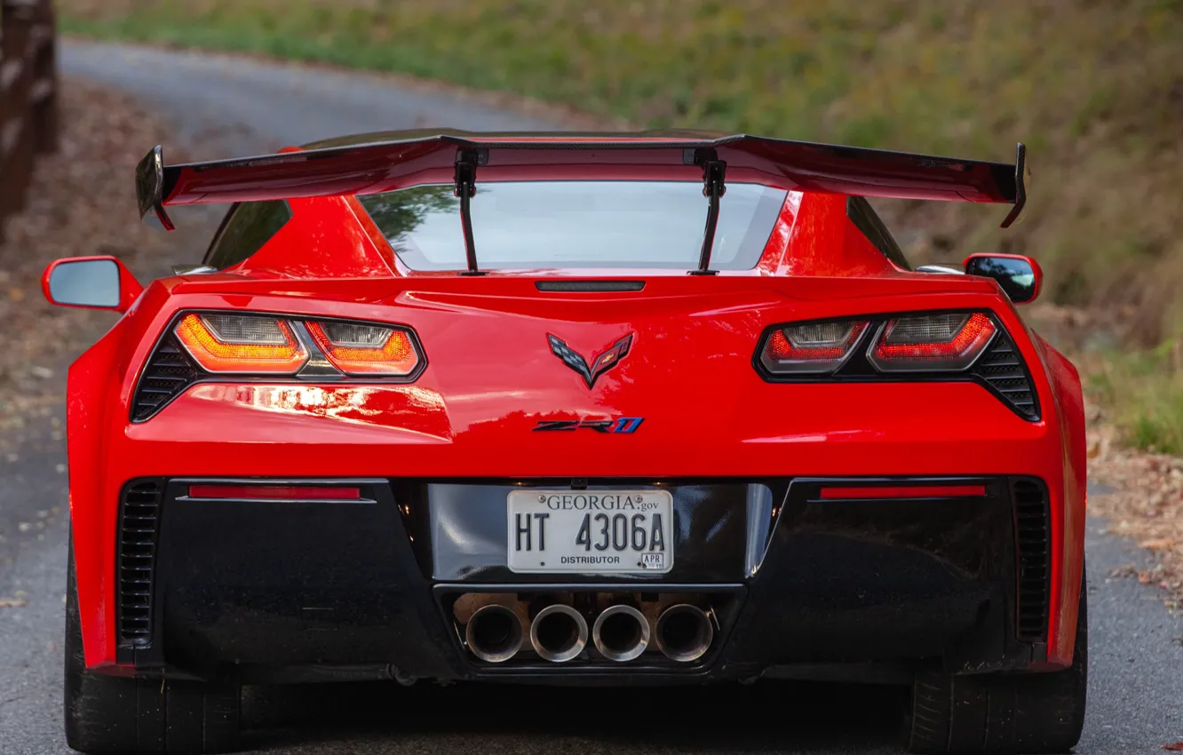 Фото обои Chevrolet Corvette ZR1, Вид сзади, 2019