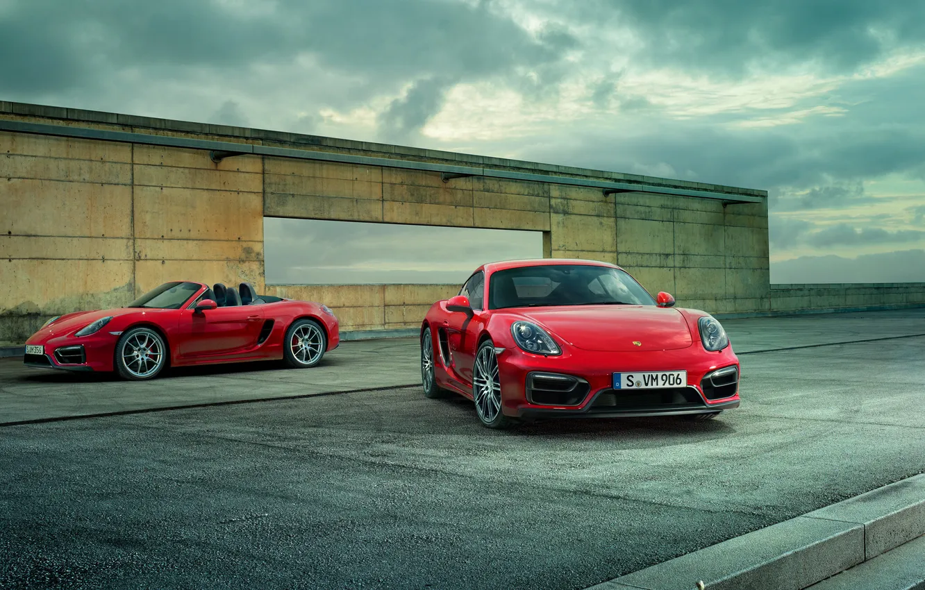 Фото обои Porsche, Cayman, порше, GTS, 2015, кайман