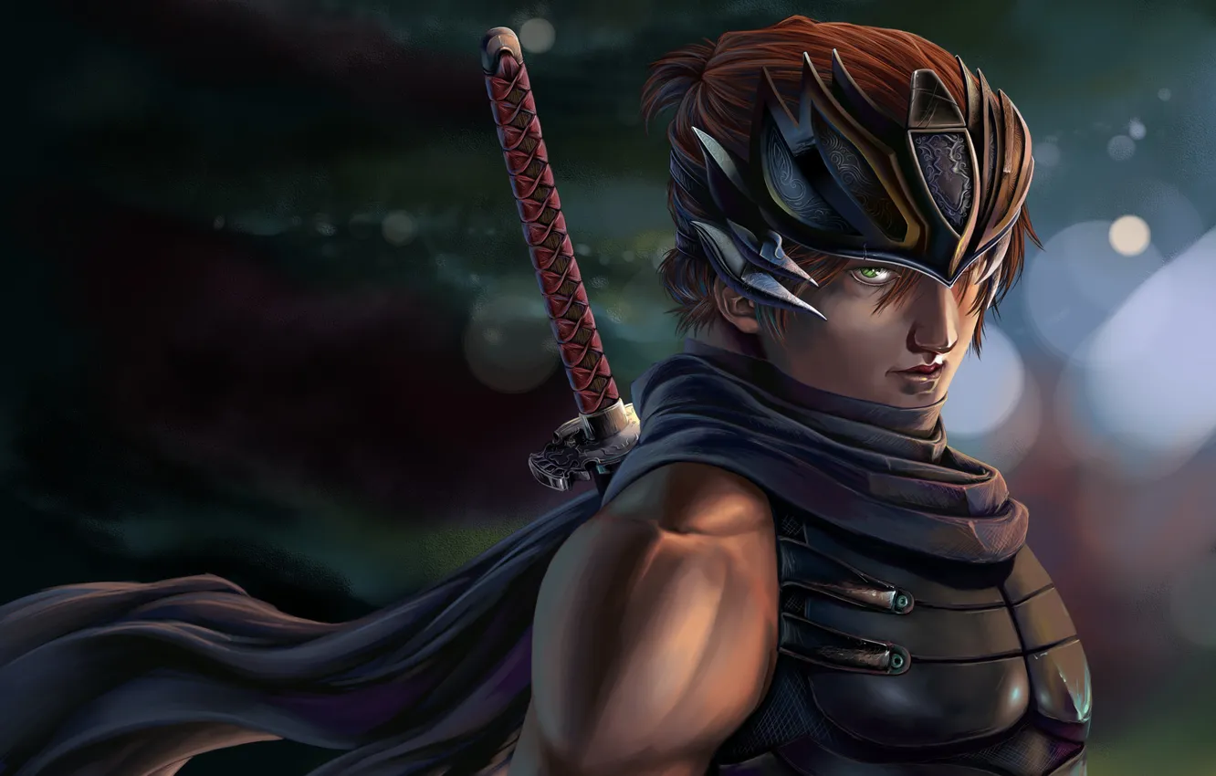 Фото обои меч, катана, арт, парень, Ryu Hayabusa, Dead or Alive