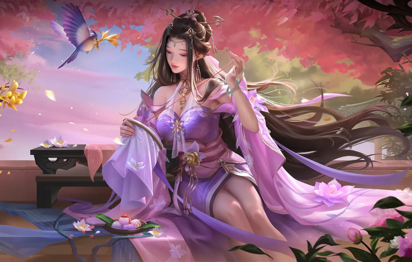 Фото обои legs, pink clothing, hanfu