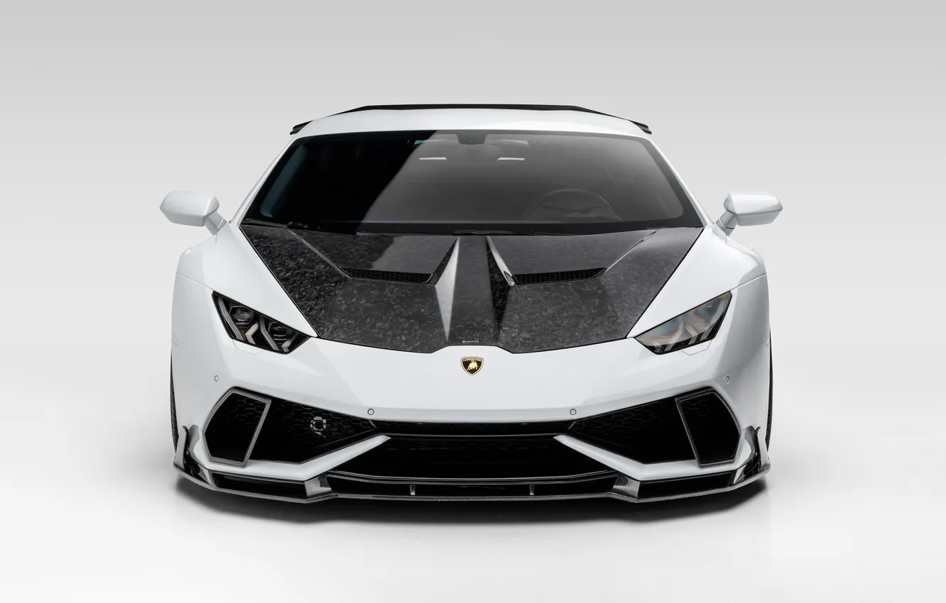 Фото обои Lamborghini, Front, White, VAG, Performante, Huracan