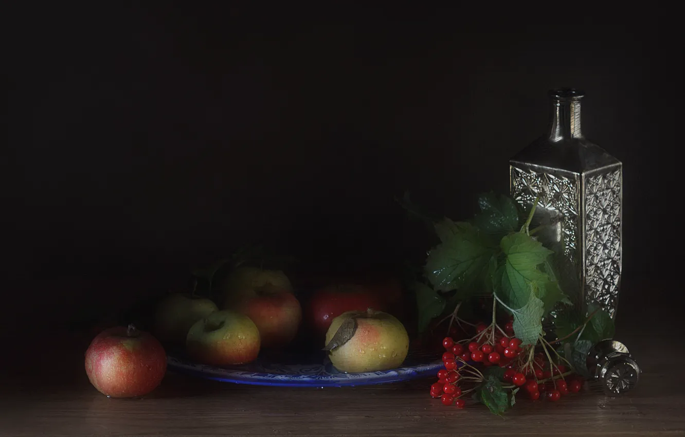 Фото обои яблоки, натюрморт, графин