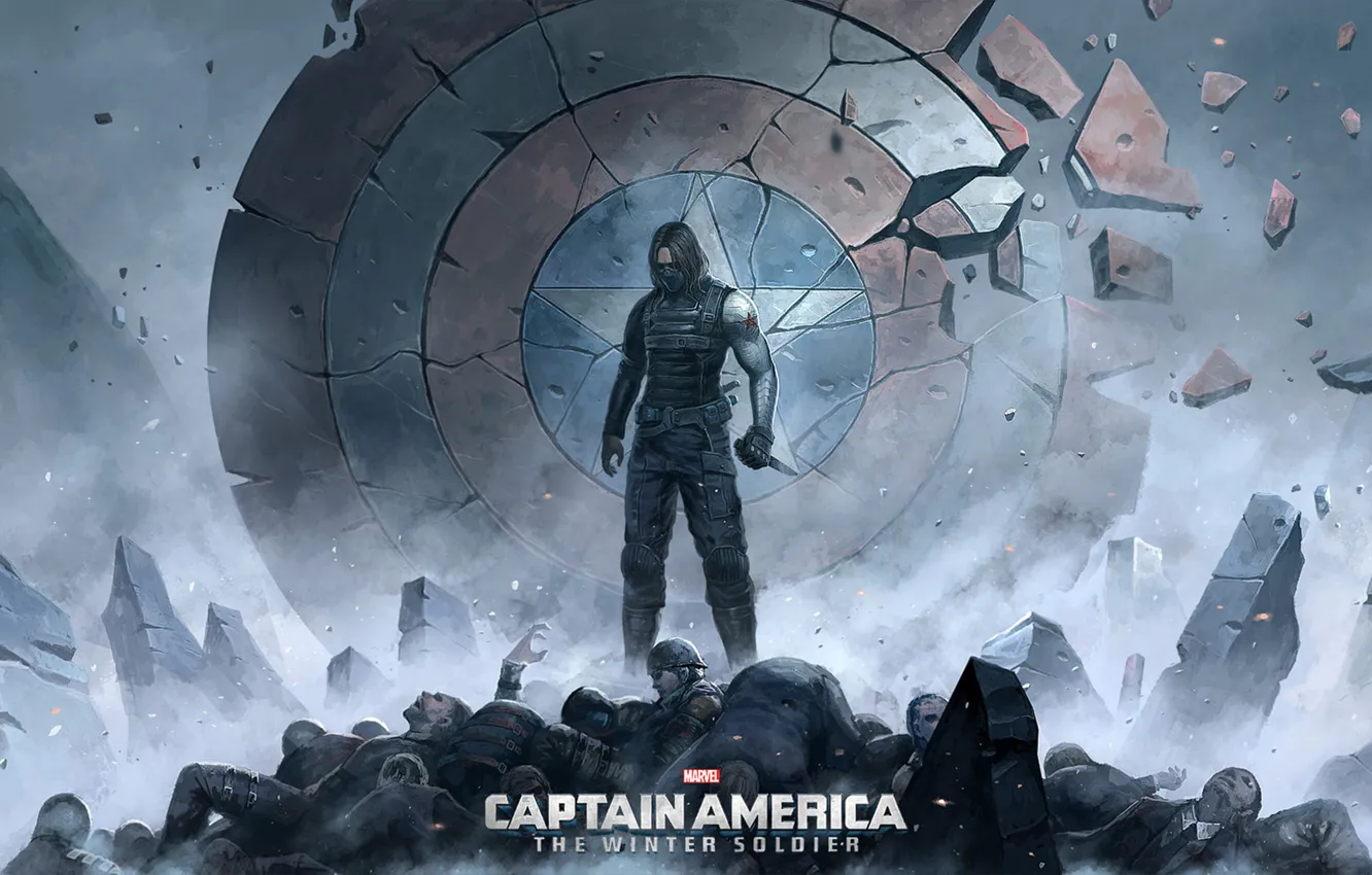 Фото обои Captain America: The Winter Soldier, winter soldier, bucky barnes, первый мститель: Другая война
