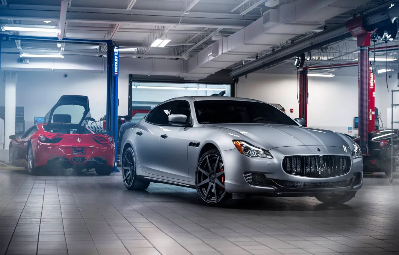 Фото обои Maserati, Front, GranTurismo, Wheels, Garage, ADV.1