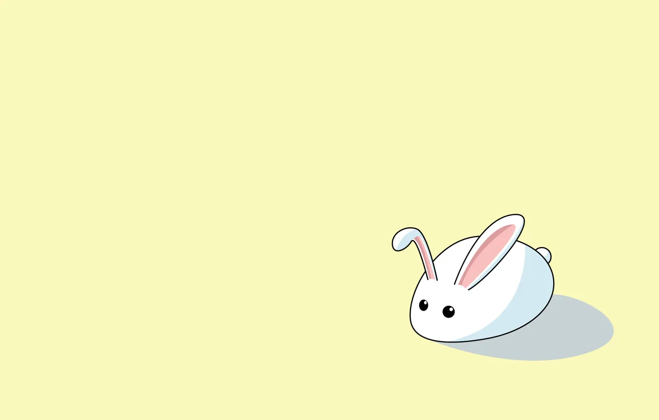 Фото обои белый, заяц, минимализм, кролик, светлый фон, ухи