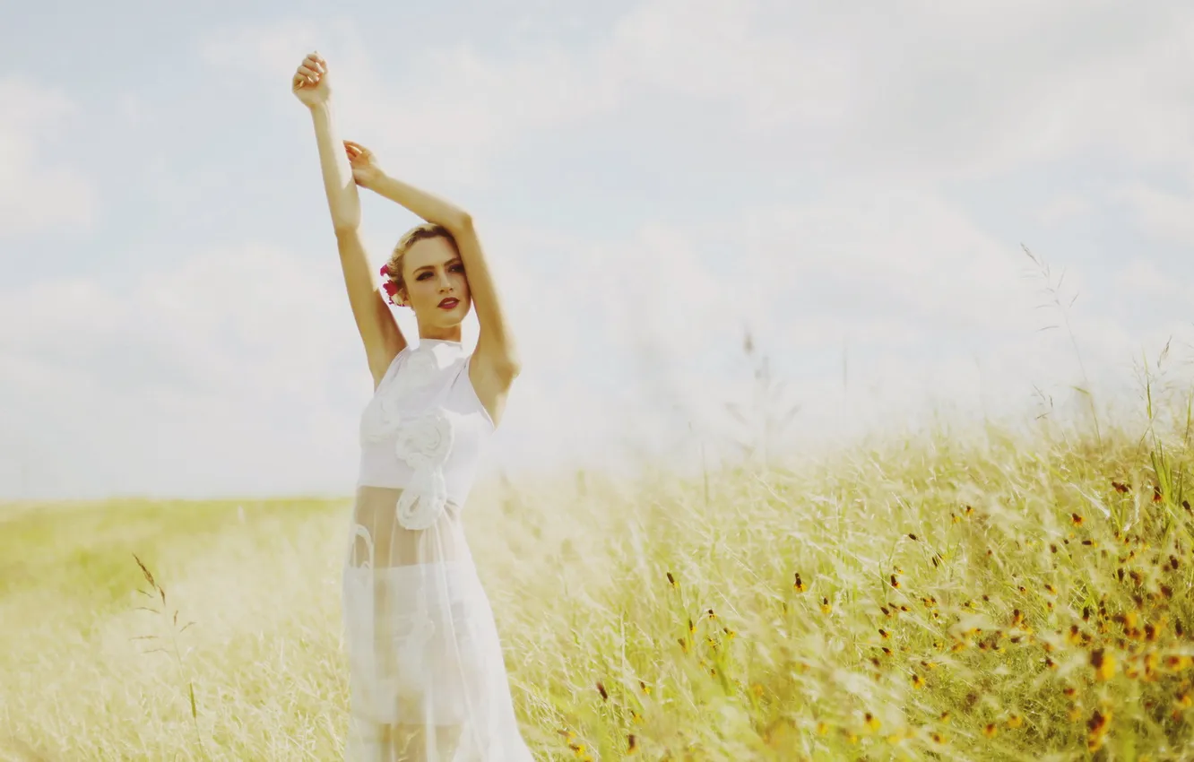 Фото обои лето, девушка, поза