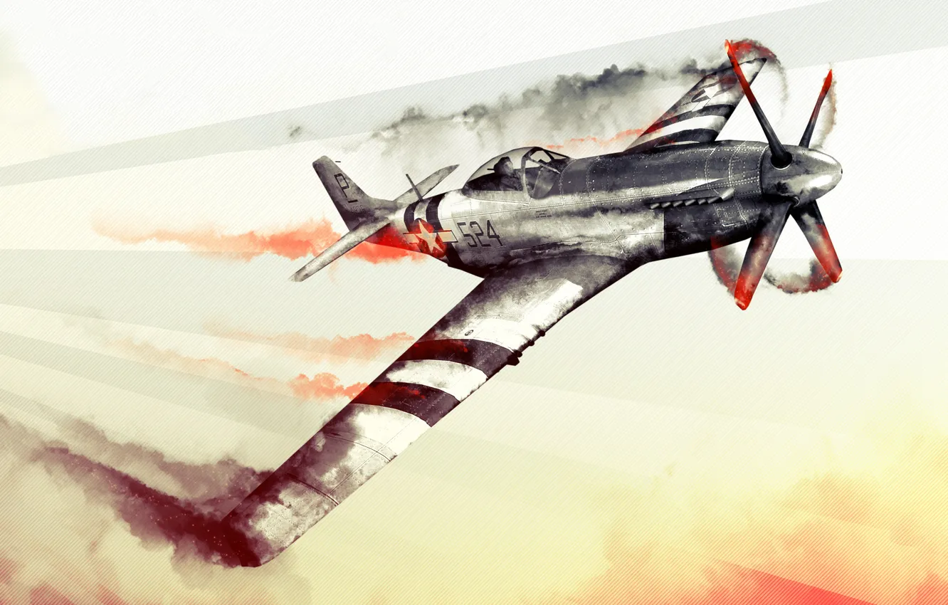 Фото обои авиация, вторая мировая война, War Thunder, P51, World of Planes