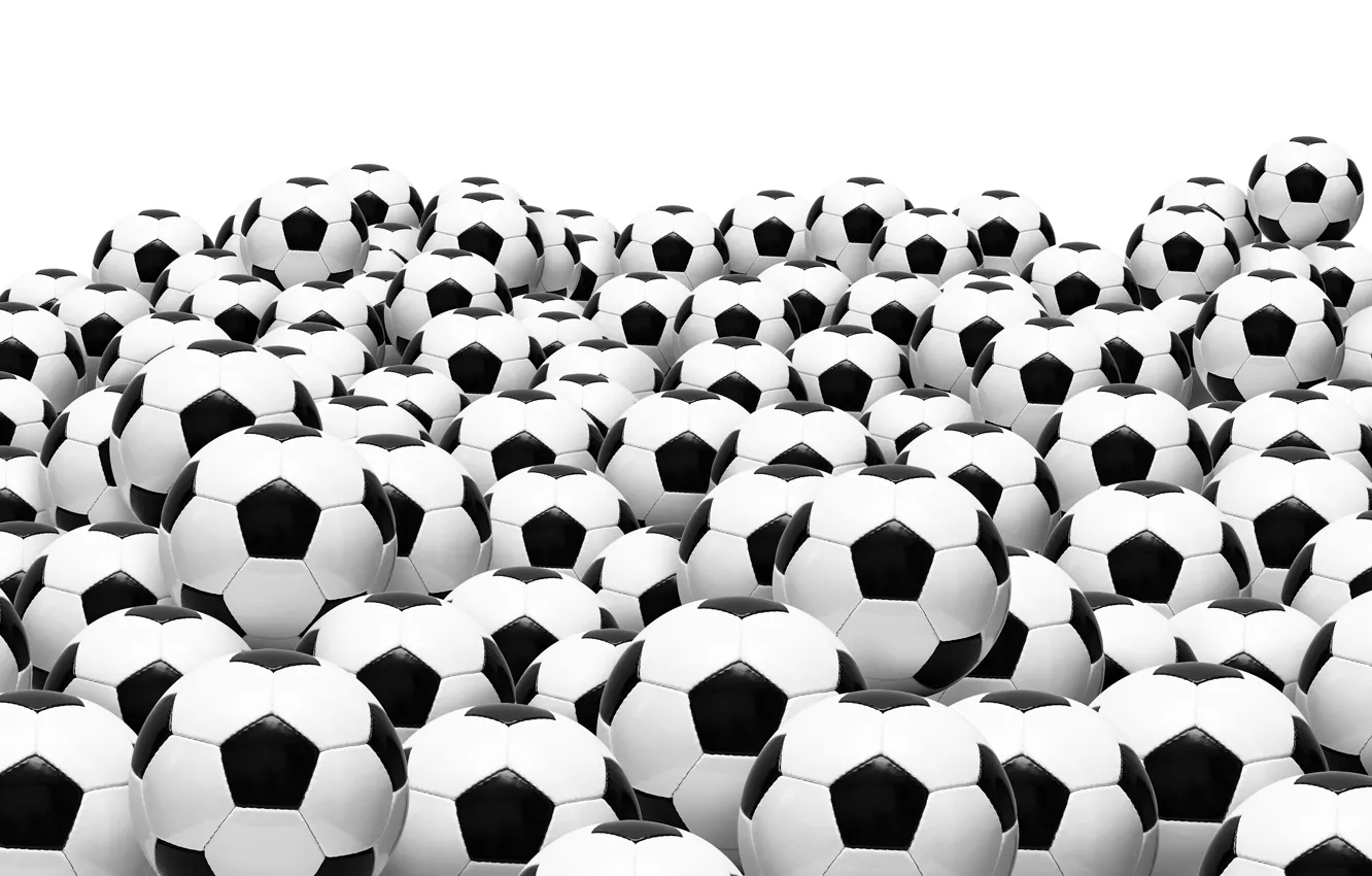 Фото обои футбол, мячи, белый фон