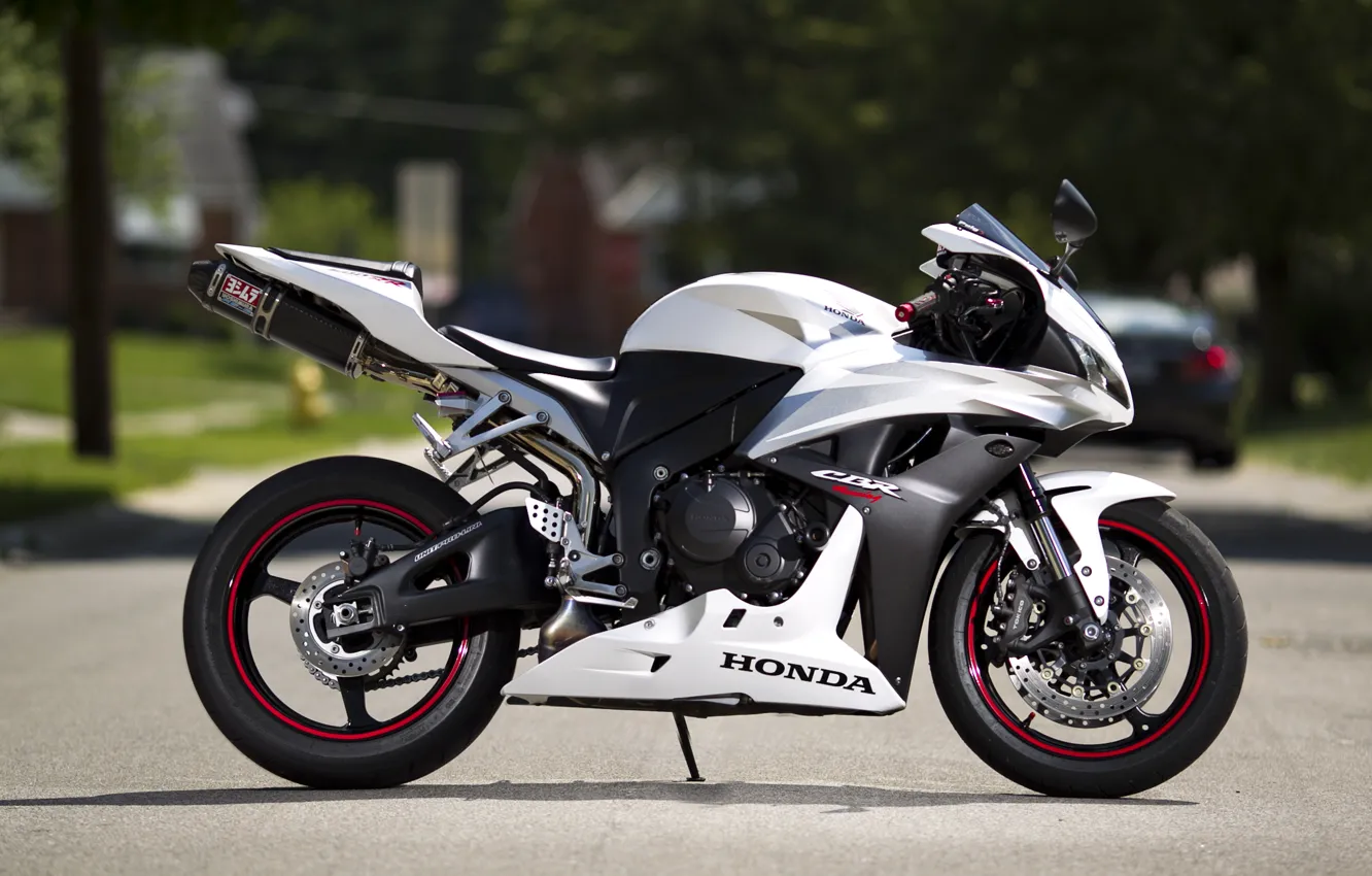 Фото обои белый, тень, мотоцикл, white, honda, хонда, cbr600rr