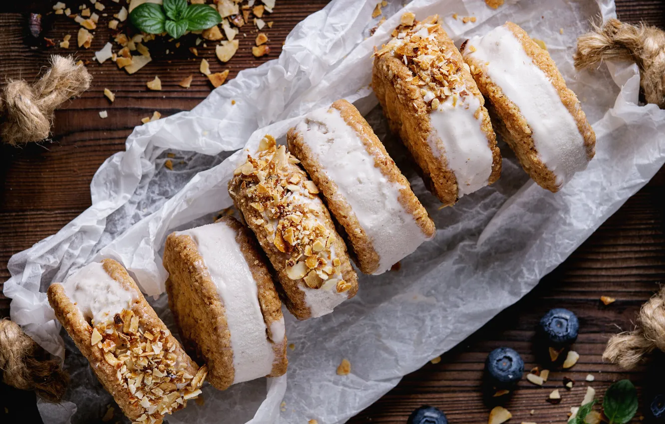 Фото обои мороженое, десерт, голубика