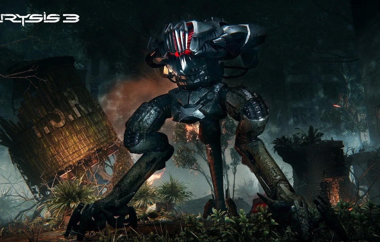 Фото обои робот, разрушения, Crysis, Crytek, Electronic Arts, CryEngine 3