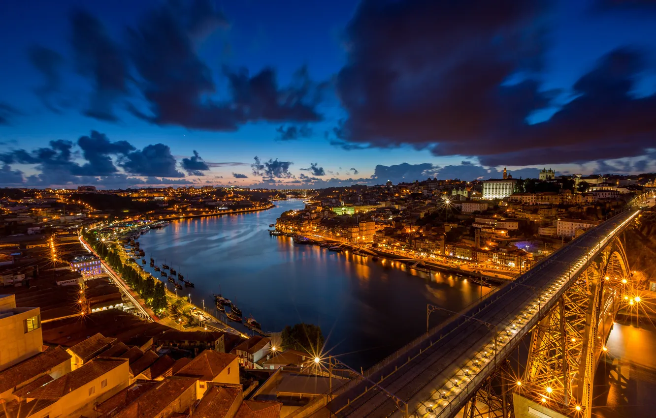 Фото обои город, река, рассвет, Portugal, Porto