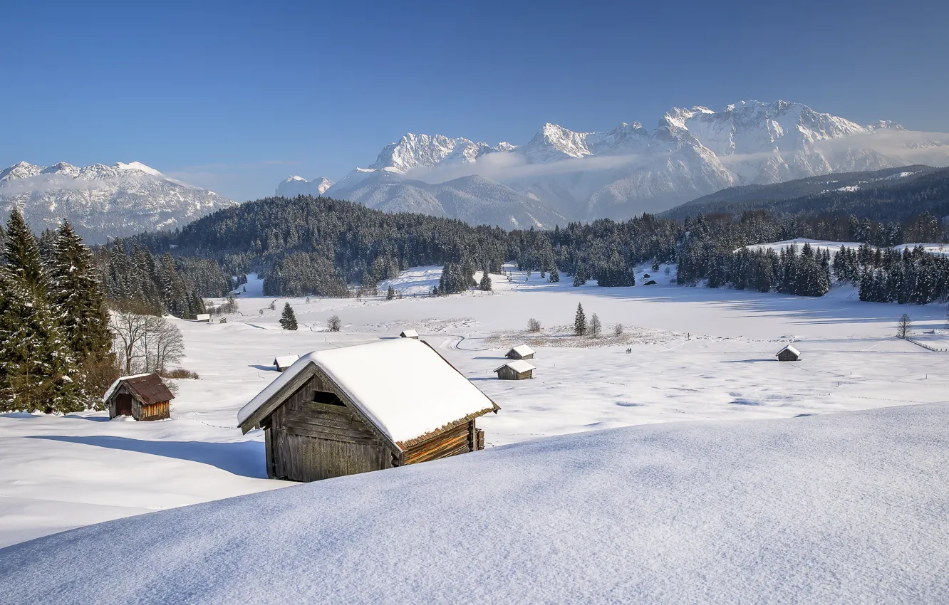 Фото обои house, Germany, winter, Bavaria