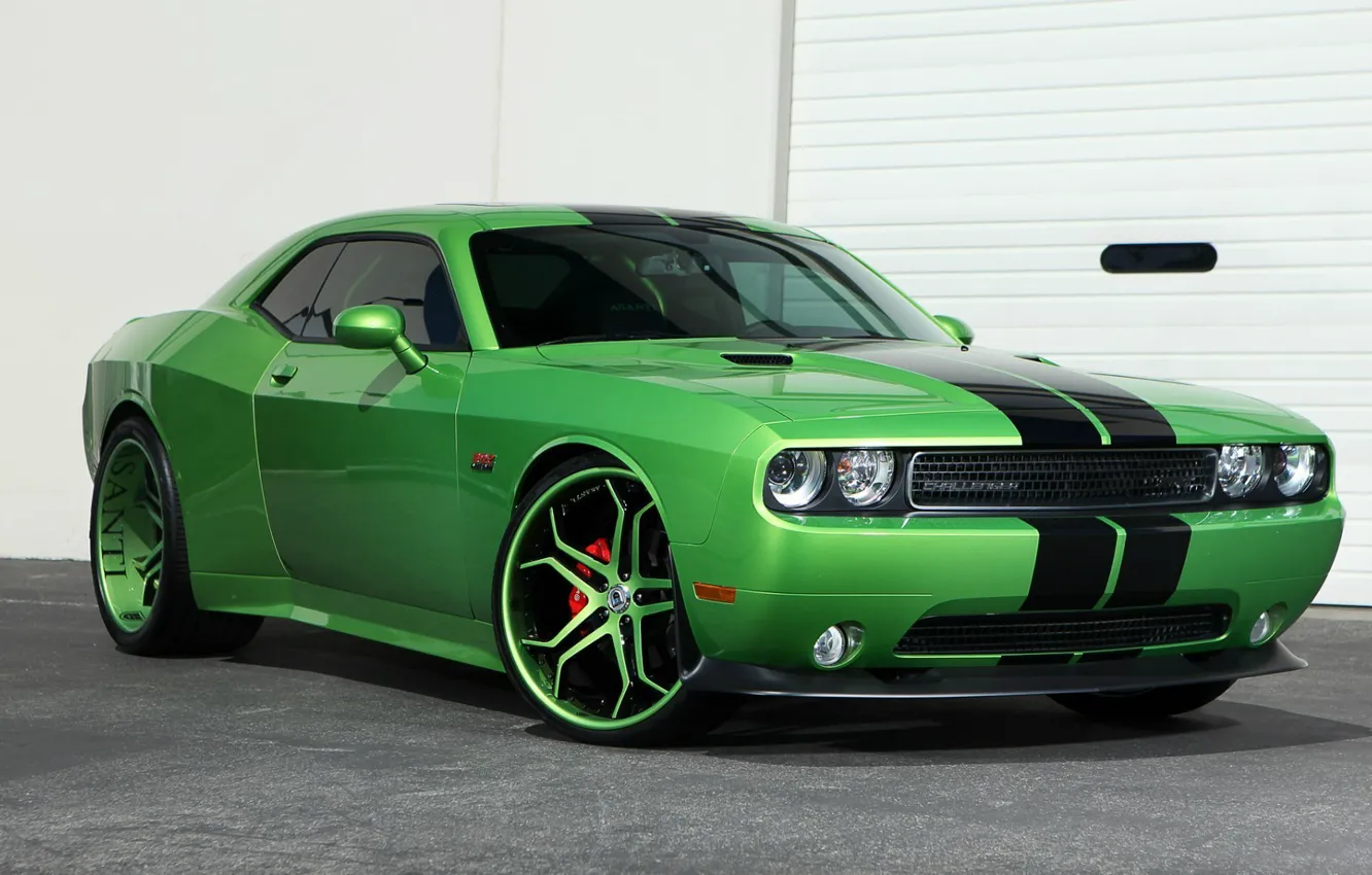Фото обои green, Dodge, Challenger