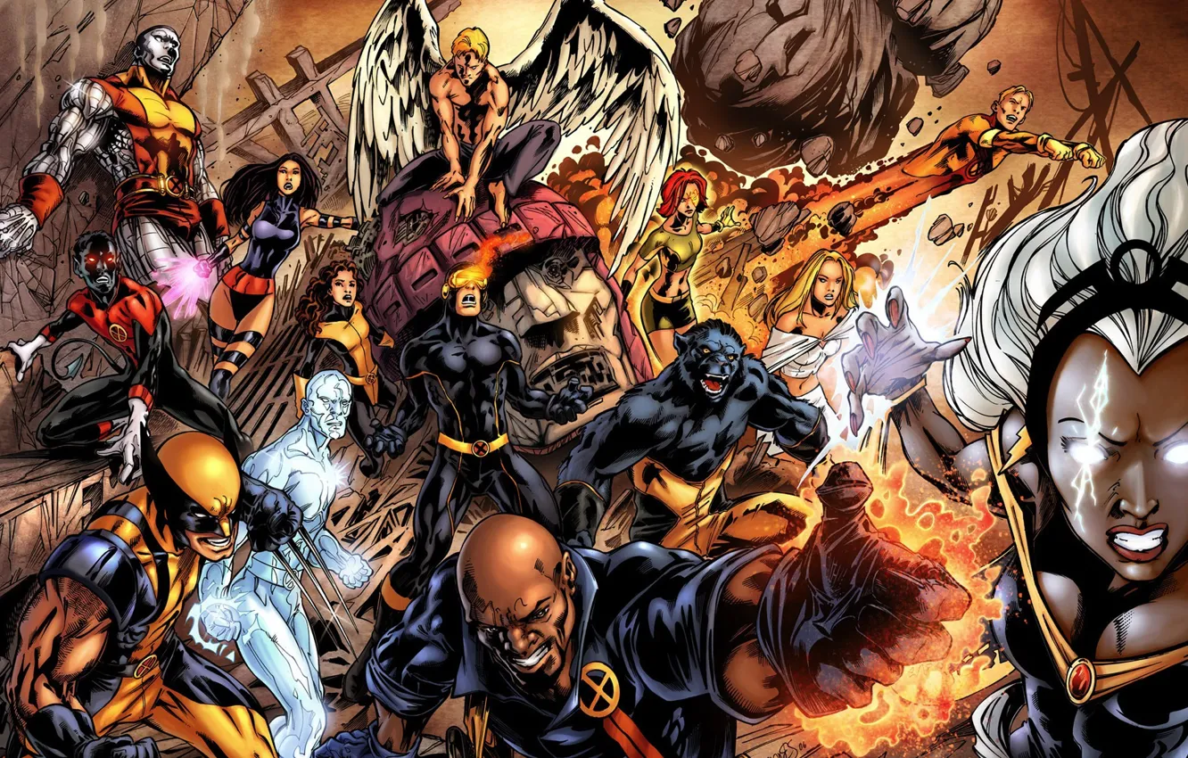 Фото обои wolverine, marvel, комикс, angel, супер герои, comics, x men, jean grey