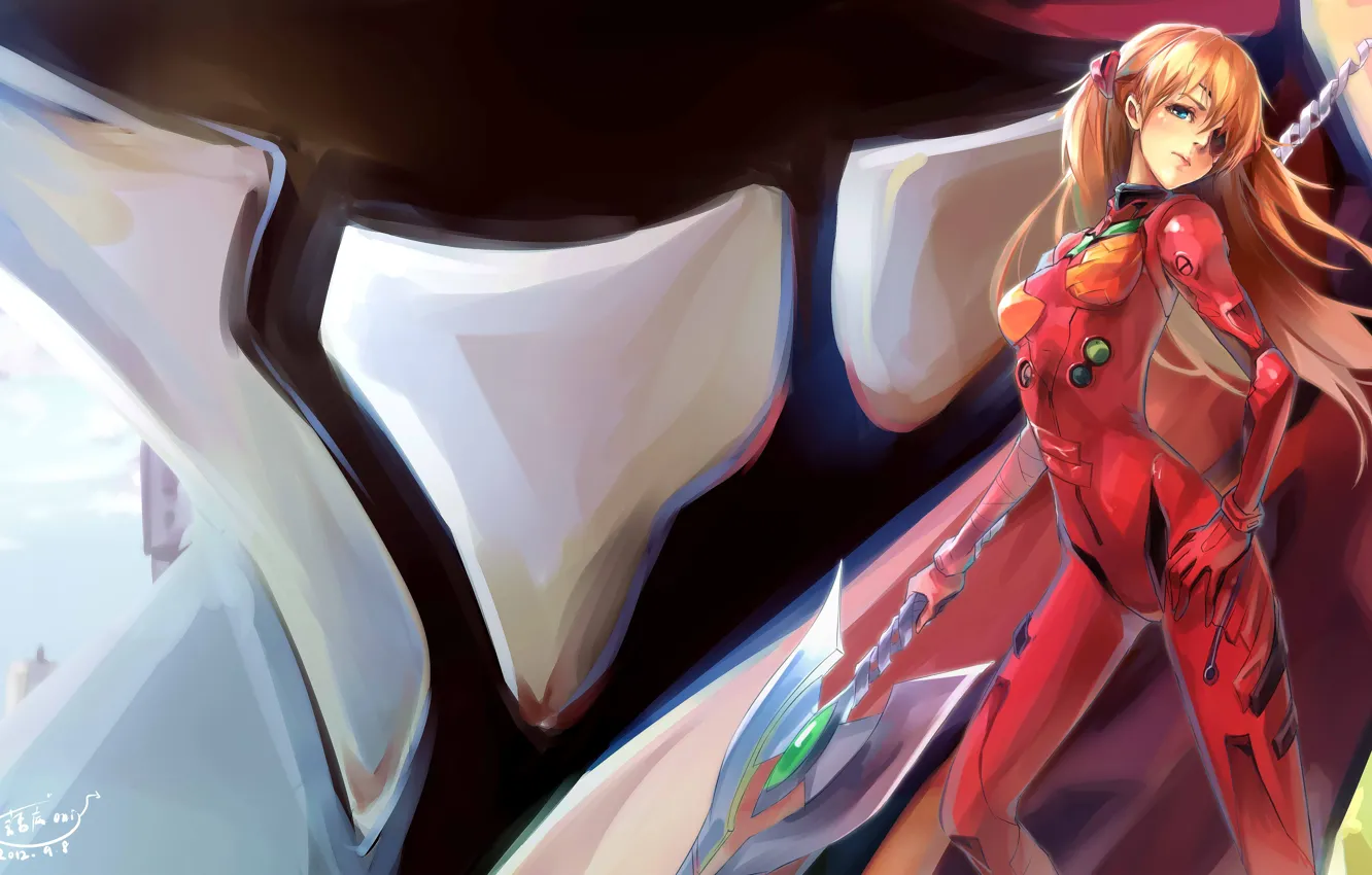 Фото обои копье, евангелион, asuka, nakadai chiaki, аска, Evangelion