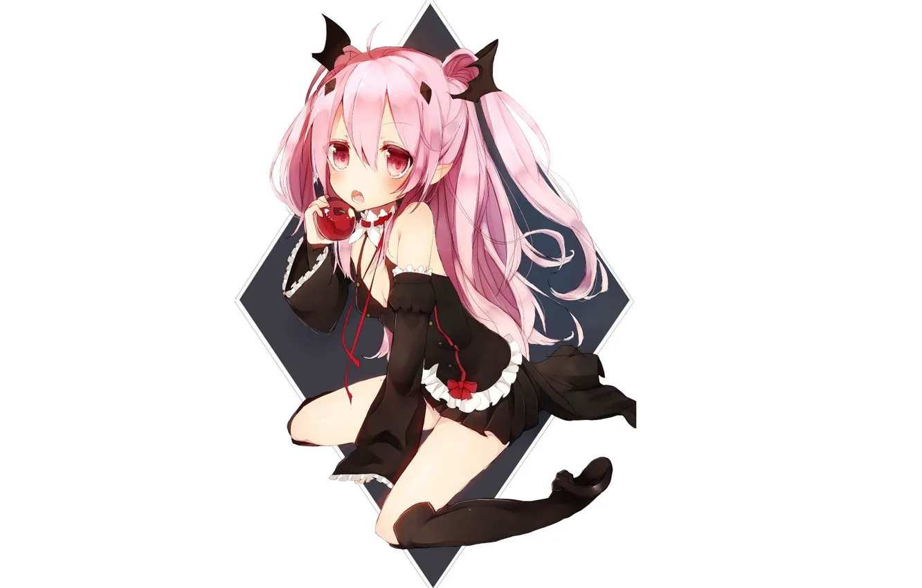 Фото обои вампир, девушка, Owari no Seraph, Крул, Последний серафим, розовые волосы