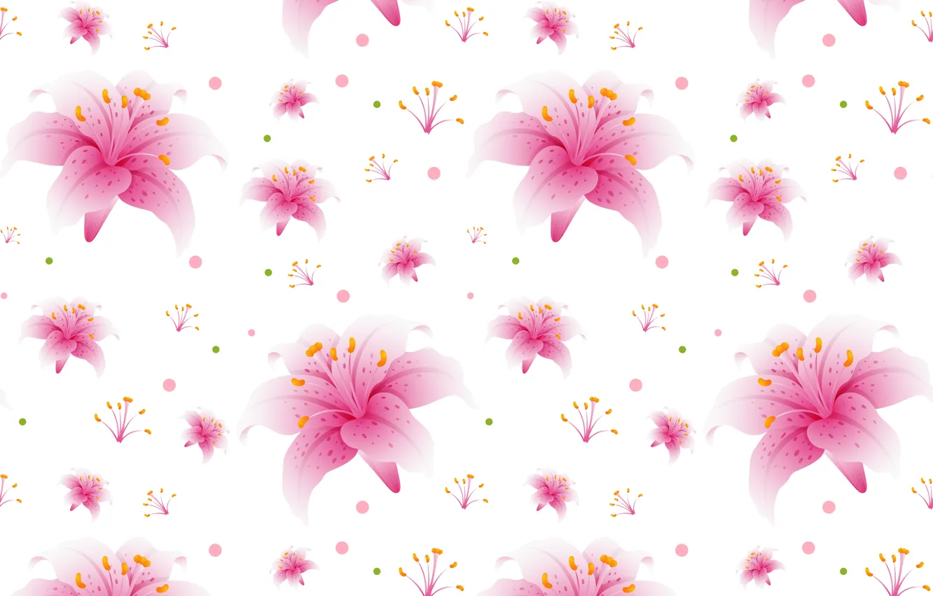 Фото обои белый, фон, лилии, текстура, wallpaper, pink, lily, Seamless