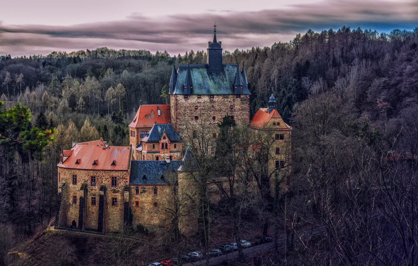 Фото обои Германия, Саксония, Замок Крибштайн