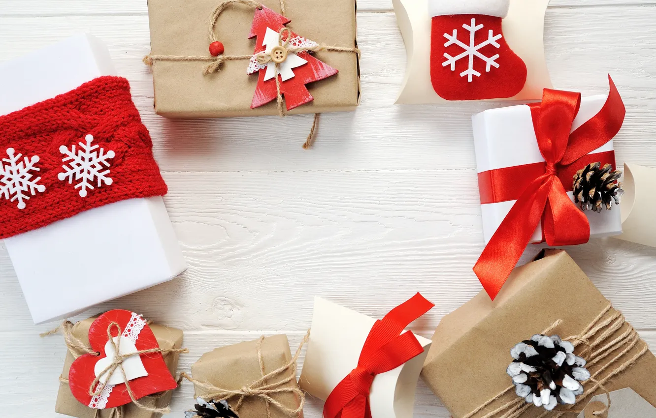 Фото обои украшения, Новый Год, Рождество, подарки, happy, Christmas, wood, New Year
