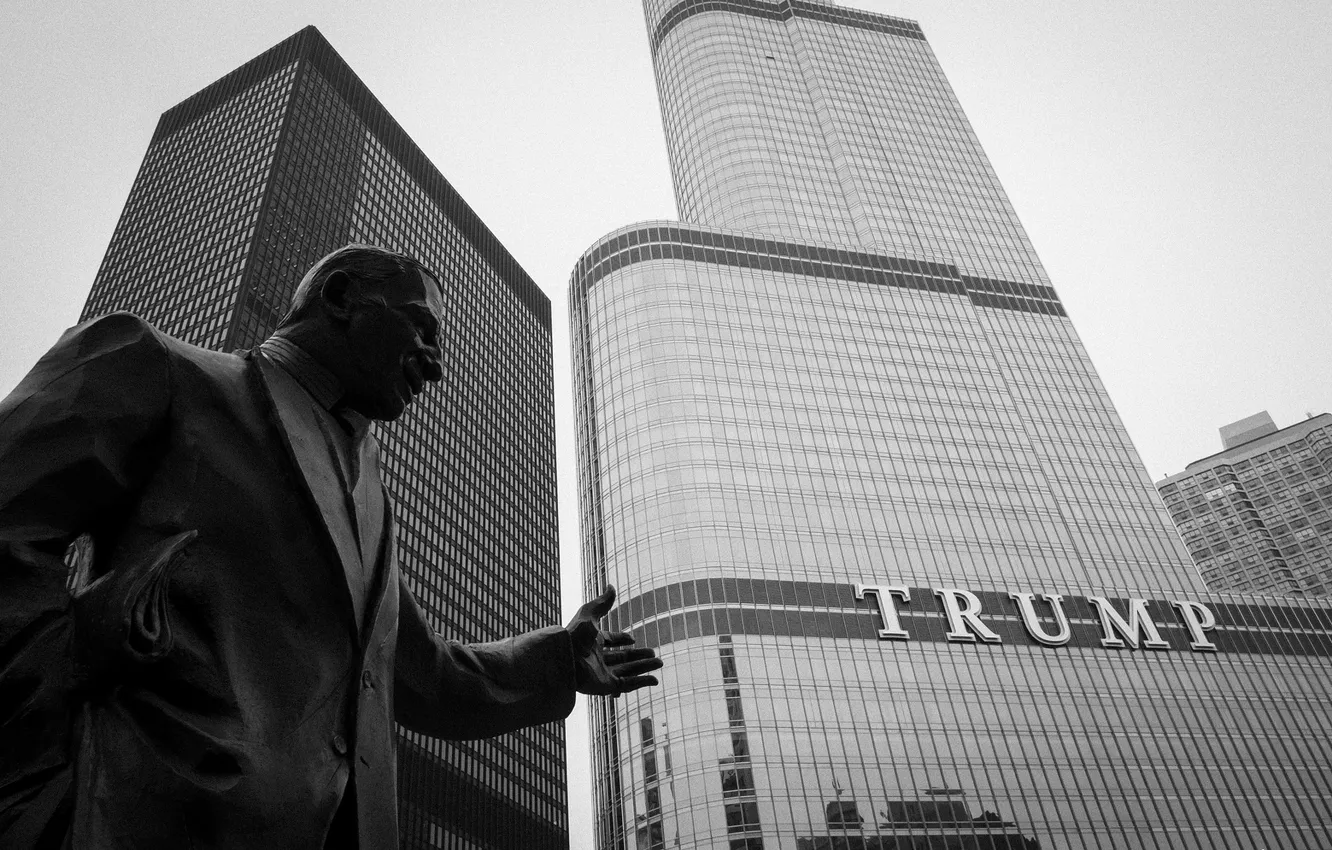Фото обои Чикаго, USA, Chicago, Небоскреб, Памятник