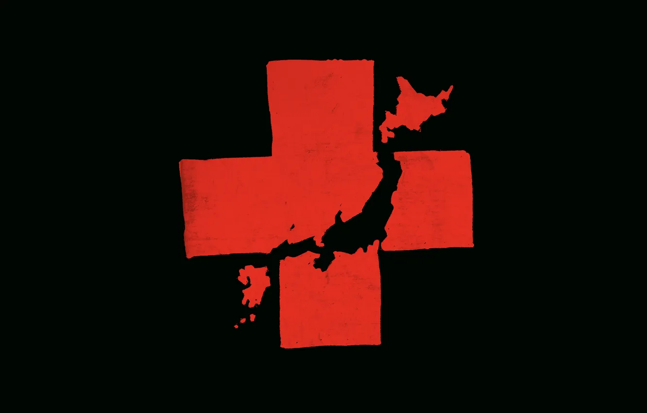 Фото обои humanitarian, tsunami, Japan Relief, red cross