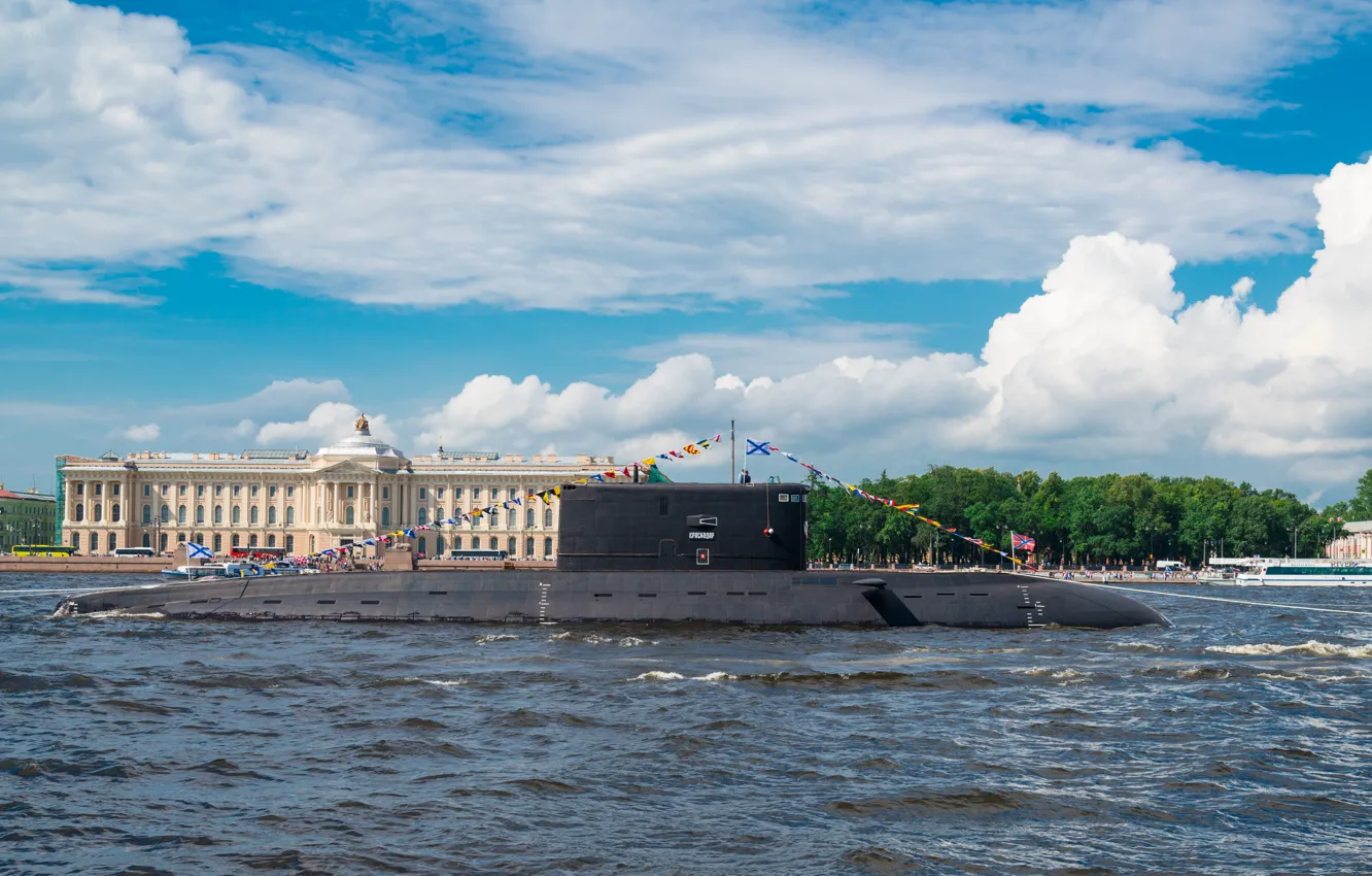 Фото обои праздник, субмарина, нева, краснодар
